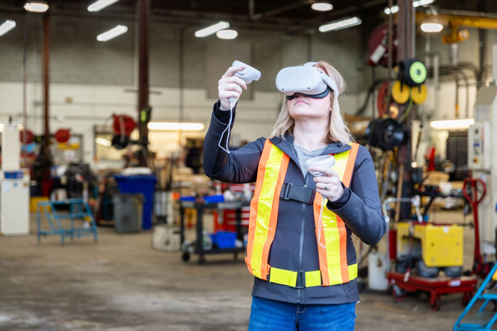 CareerLabsVR headsets are used to experience heavy-duty mechanic roles in the construction and maintenance of roads, bridges, airports, pipelines, tunnels, buildings, and more.