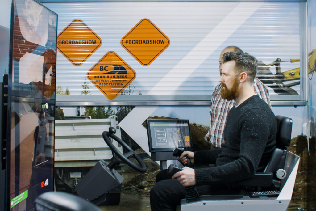 BCRB The RoadShow - Wide shot of the Virage excavator simulator